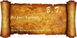 Bojer Tarcal névjegykártya